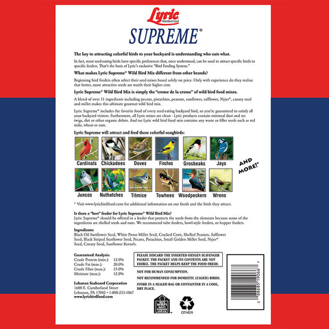 Back of package of Lyric Supreme mix. 