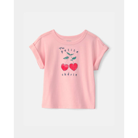 Toddler Girl Cherry Top - Pink
