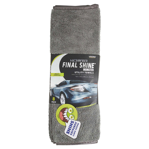 8-Pack Gray Microfiber Towels
