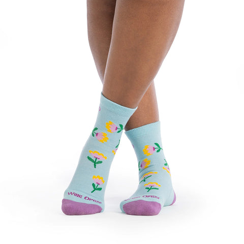 sky, Women's Full Bloom Cushioned Micro Crew Socks 9507