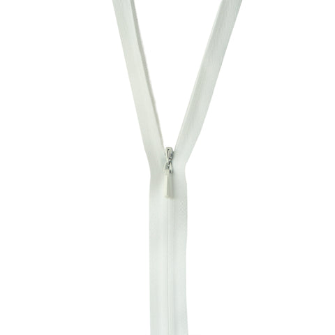 White Invisible Zipper