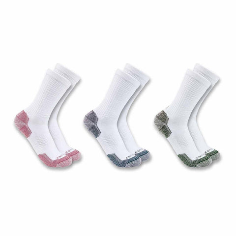 Women's Midweight Cotton Blend Crew Socks SC2823 Pack of 3 Pairs gray