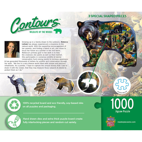 Wildlife of the Woods 1000 PC Shaped Puzzle 72145 Back