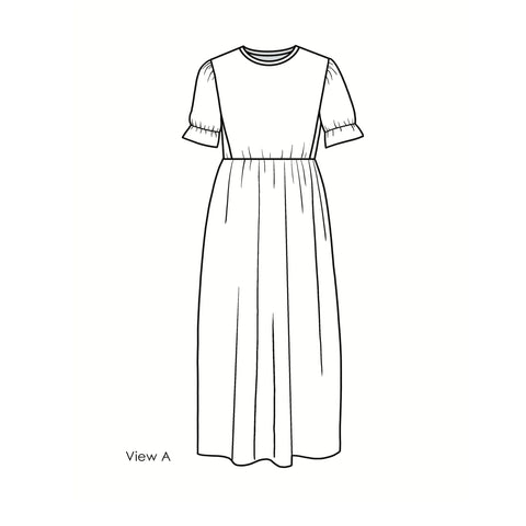 view A, Women's Knit Cape Dress Pattern