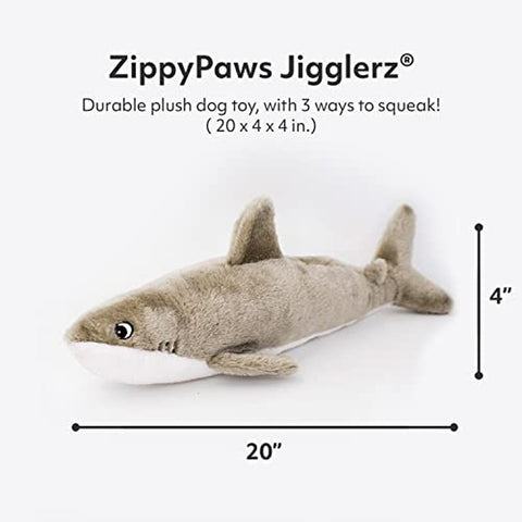 Zippy Paws Jigglerz Shark Plush Dog Toy