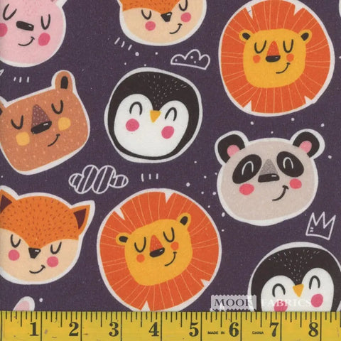 cheerful animals, Printed Fleece Fabric