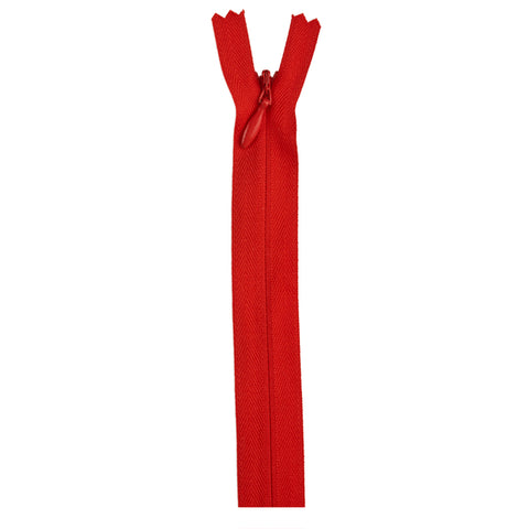 Atom red 14-inch Invisible Zipper