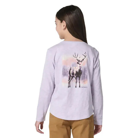 back, Girls' Long-Sleeve Deer T-Shirt CA7208