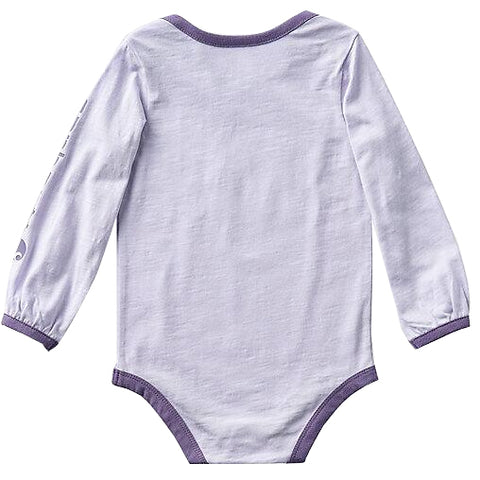 back, Girls' Long-Sleeve Puppies Bodysuit CA7227