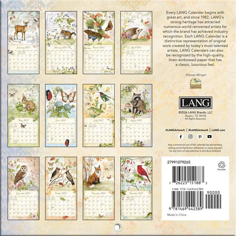 back field guide, 2027 Mini Wall Calendars 2799107