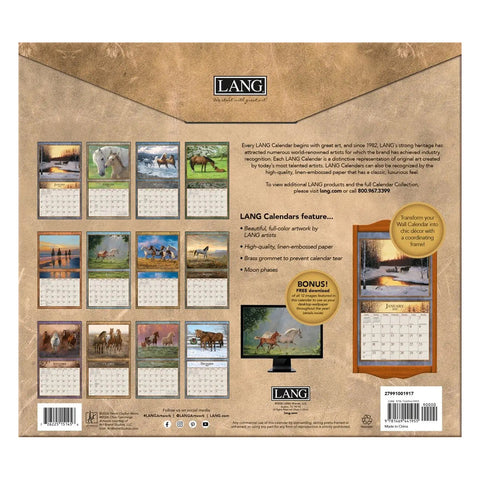 back horses in the mist, 2027 Wall Calendars 2799100