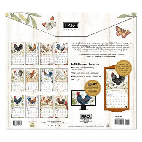 back proud rooster, 2027 Wall Calendars 2799100