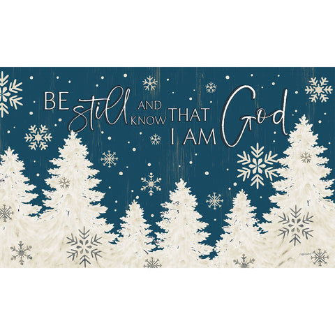 Custom Decor floor mat showing be still christmas