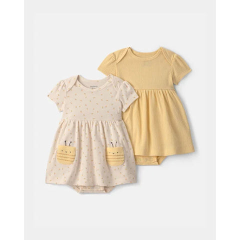 bee, Baby Girls' 2-Pack Short-Sleeve Pocket Dress 1V5