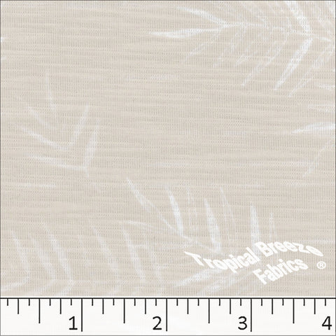 beige, Slub Knit Leafy Print Fabric 573618