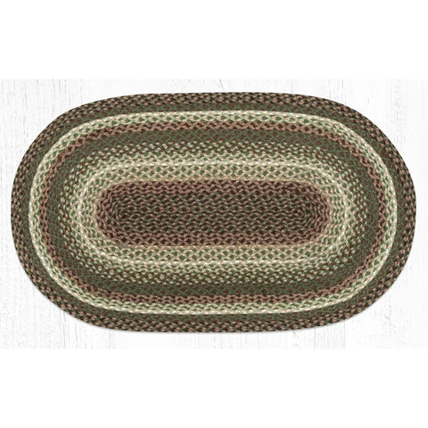 Green and brown rug