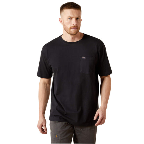 black, Men's Rebar Cotton Strong Standard T-Shirt 1007