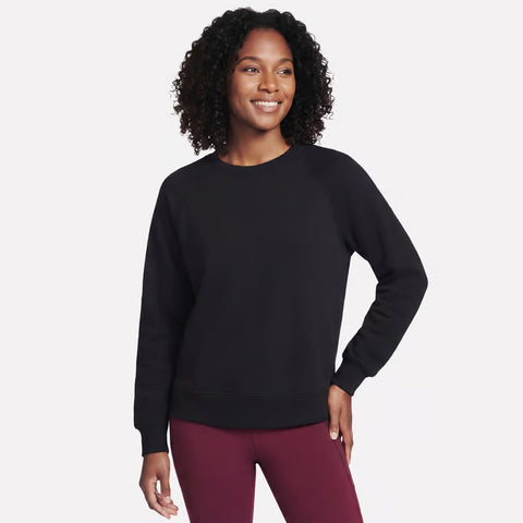 black, Women's Cozy Luxe Crewneck Sweatshirt LT152
