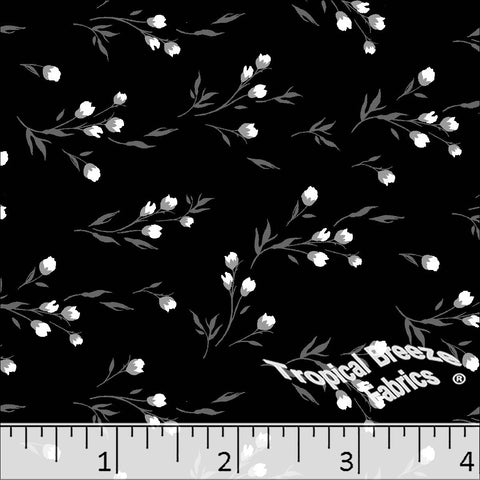 black, Standard Weave Poly Cotton Dress Fabric 6273