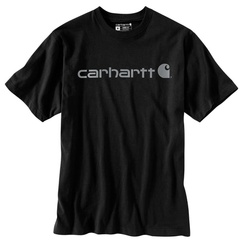 Carhartt men's logo tee in black with gray lettering