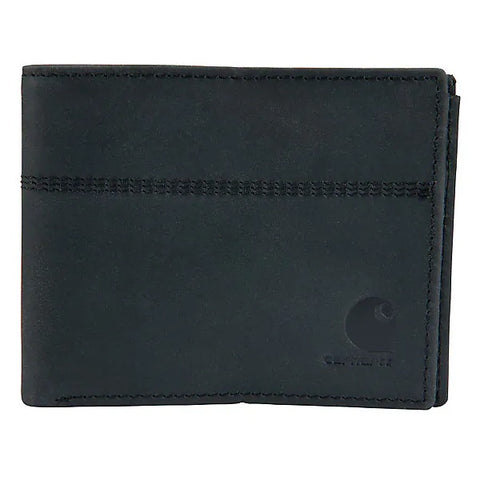 Carhartt saddle leather bifold wallet in black