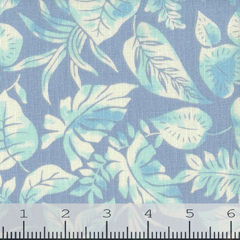 blue, Linen Like Leaf Fabric FA15308