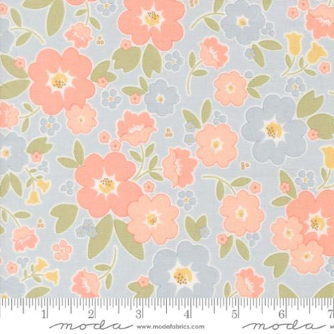 blue, Handmade Sweetness Collection Vintage Blooms Cotton Fabric 31790