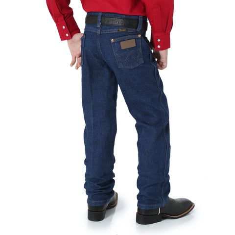 Wrangler boys Cowboy Cut blue jeans 13MWZ showing seat