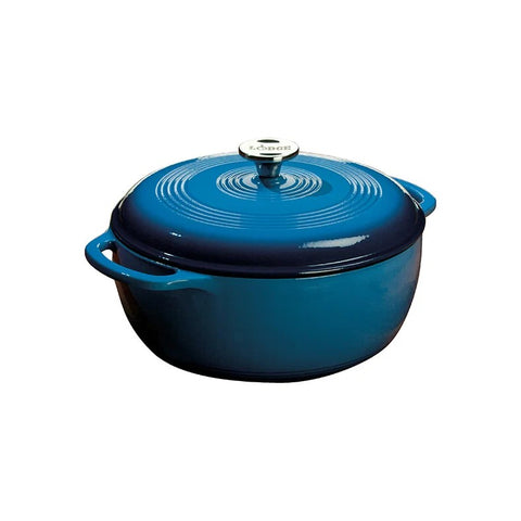 Lodge Cast Iron enameled dutch oven in blue