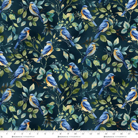 blue bird toss, Awakenings Collection Cotton Fabric 35