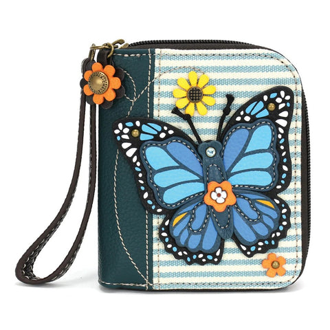 Blue butterfly, Zip-Around Wallets 839