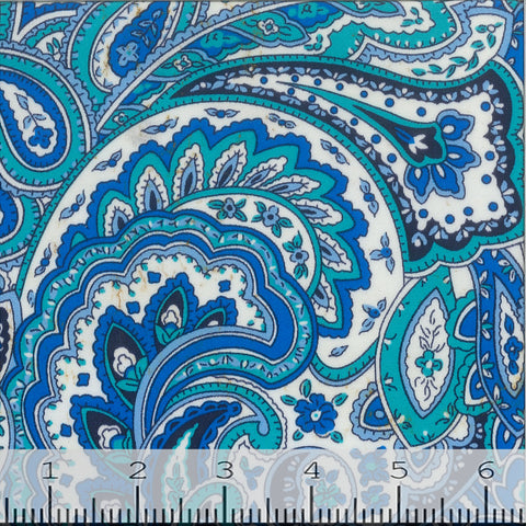 blue paisley, Nylon Spandex Swimsuit Fabric GS1