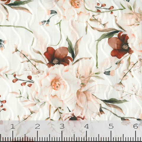 blush, Fashion Floral Print Knit Fabric 248