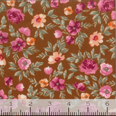 DTY Brushed Floral Print Fabric FA16114