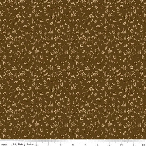 brown, Bountiful Collection Leaves Cotton Fabric C17868