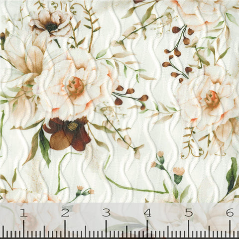 brown, Fashion Floral Print Knit Fabric 248