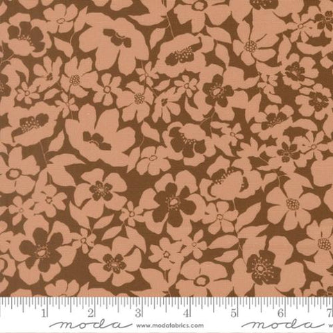 brown, Feather and Forest Bloom Collection Floral Fusion Cotton Fabric 14146