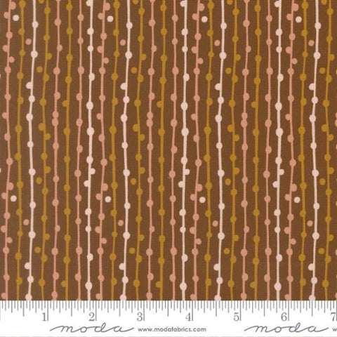 brown, Feather and Forest Bloom Collection String of Pearls Cotton Fabric 14148