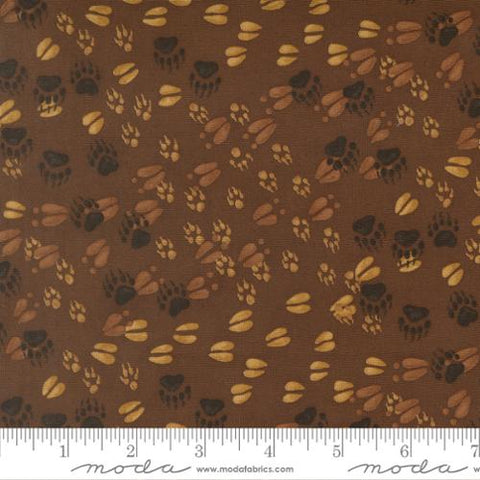brown, Northwoods Collection Animal Tracks Cotton Fabric 56194