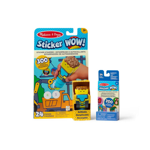 Melissa & Doug Sticker WOW! Bundle with bulldozer stamper