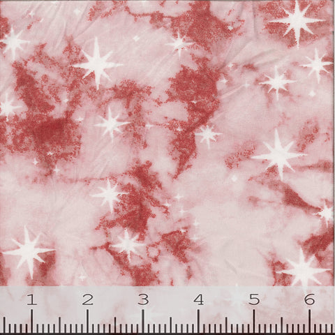 burgundy, DTY Brushed Star Print Fabric FA1610