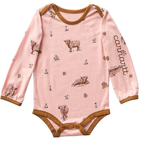 Girls' Long-Sleeve Cow Print Bodysuit CA7233