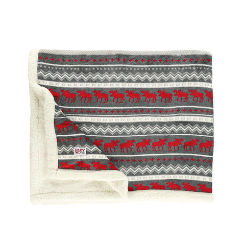 Cabin Moose Sherpa Throw Blanket BL987