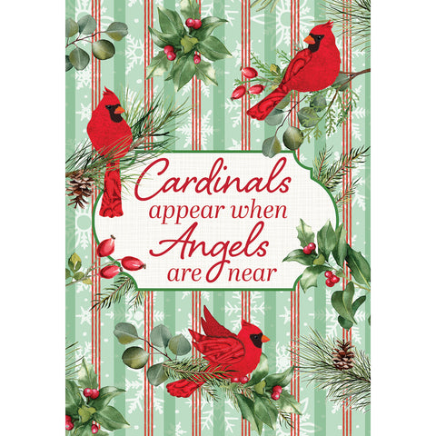 Custom Decor Wind Current garden flag showing cardinals stripe