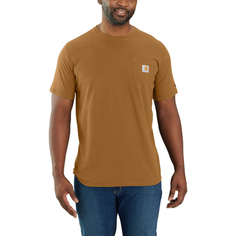Men's Carhartt Force Short-Sleeve Pocket T-Shirt 106652 in Carhartt Brown