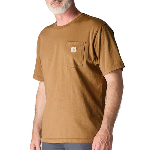 Carhartt K87 men's pocket work tee in Carhartt brown