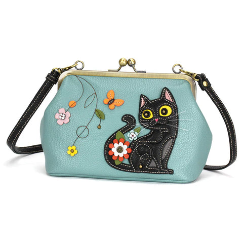 cat, Kisslock Crossbody Purse 864B