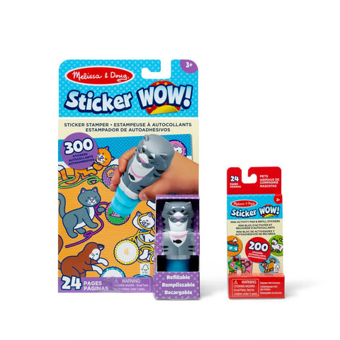 Melissa & Doug Sticker WOW! Bundle with cat stamper