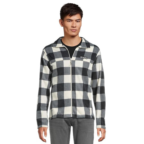 Columbia Men's Steens Mountain Printed Fleece Jacket in chalk 
check color