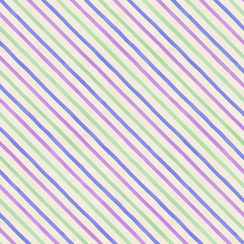 cream, Pansy Fields Collection Diagonal Stripes Cotton Fabric 28667